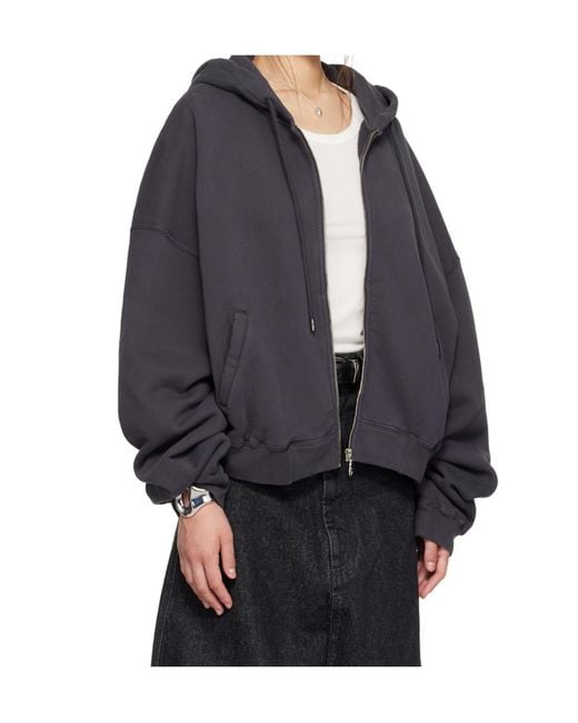 Lu'u Dan Black Washed Zip Hoodie