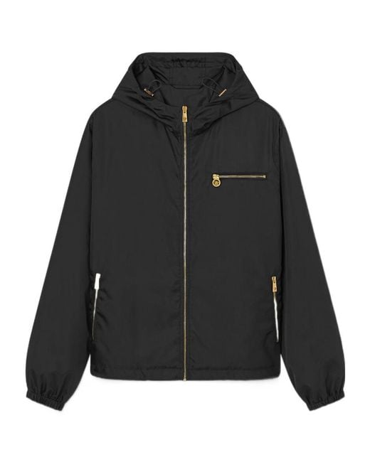 Versace Black Zip-Up Hooded Jacket for men