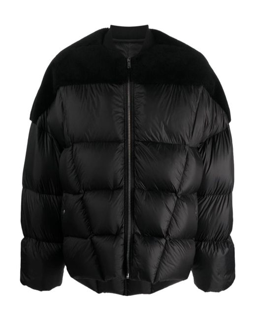 Rick Owens Black Luxor Flight Zipped Down Jacket for men