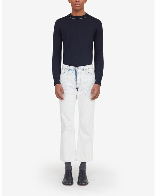 Maison Margiela White Mid Rise Straight Leg Jeans for men