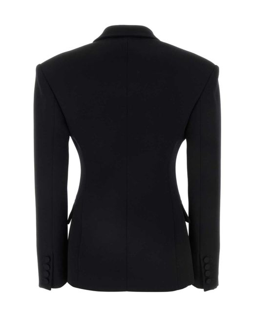 Valentino Black Bow Detailed Straight Hem Blazer