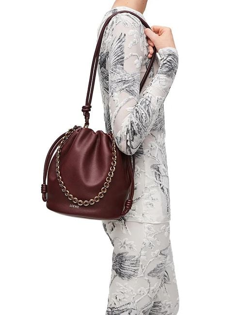 Loewe Red Flamenco Purse Bucket Bag