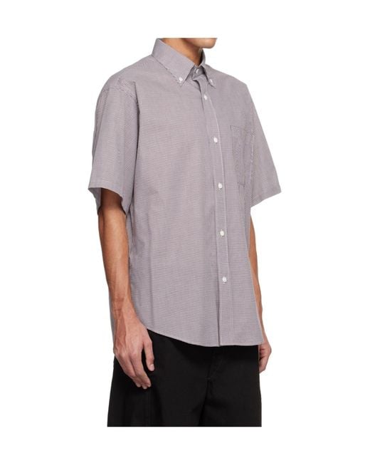Hed Mayner Purple Plaid Short-Sleeved Shirt for men