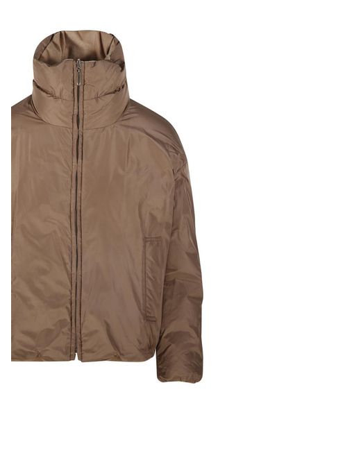 Max Mara Brown Zip-Up High Neck Reversible Jacket