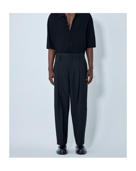 Jil Sander Blue Pleated Tailored Pants for men