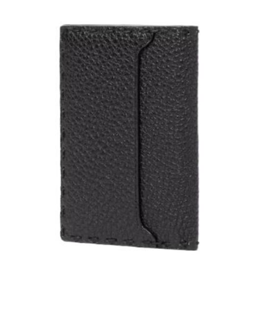 Fendi Black Selleria Bi-Fold Card Holder for men