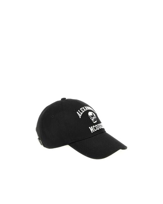 McQueen Black Logo Embroidered Baseball Cap for men