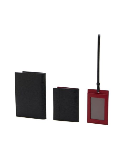 Ferragamo Black Set: Document Holder, Card Holder for men