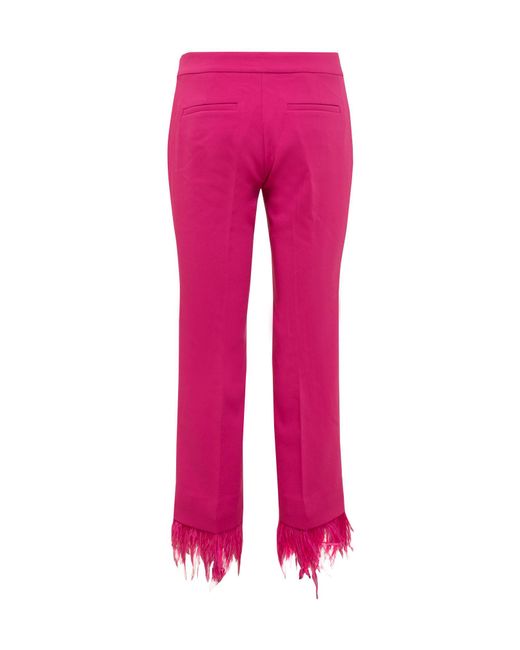 Michael Kors Pink Michael Feather Detailed Stretch Trousers