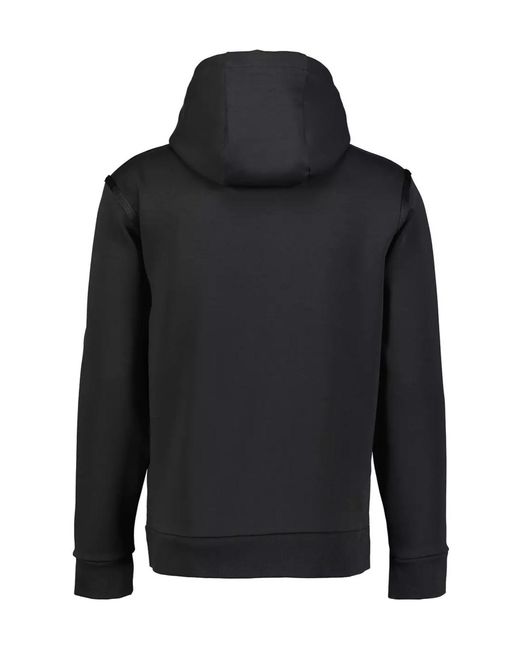 Boss Black Zip-Up Drawstring Hoodie for men