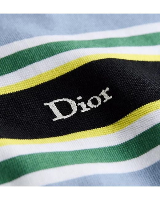 Dior Green Iviera Striped T-Shirt, Regular Fit for men
