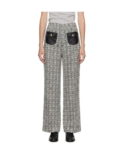 Marissa Chiara Gray Plaid Casual Pants