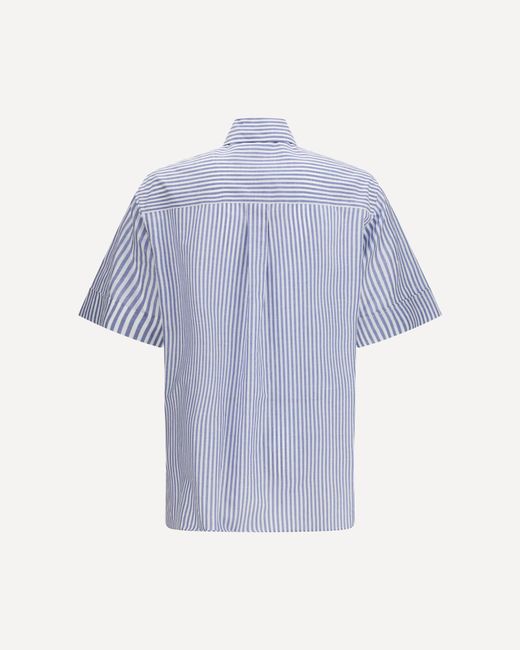 Valentino Blue Striped Button Detailed Shirt for men