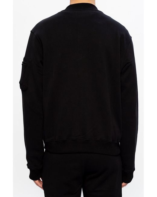 Moschino Black Logo-Print Drawstring Hoodie for men