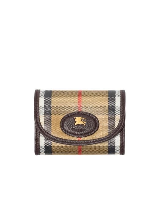 Burberry White Highlands Check Tri-Fold Wallet