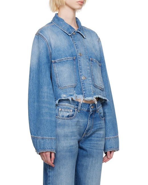 Stella McCartney Blue Distressed Denim Jacket
