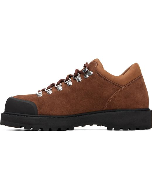 Diemme Brown Round-Toe Lace-Up Ankle Boots for men
