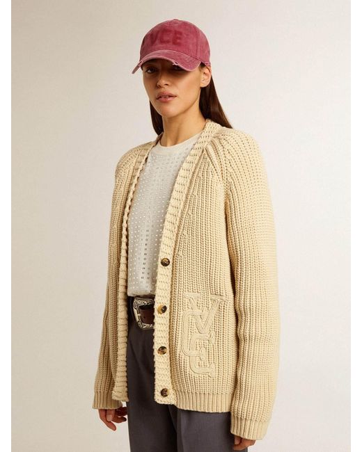 Golden Goose Deluxe Brand Natural Melody Chunky-Knit Cardigan