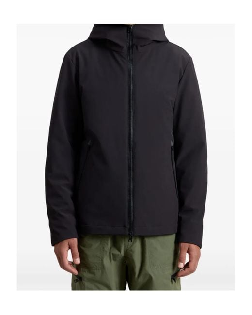 Woolrich Blue Hooded Down Jacket for men