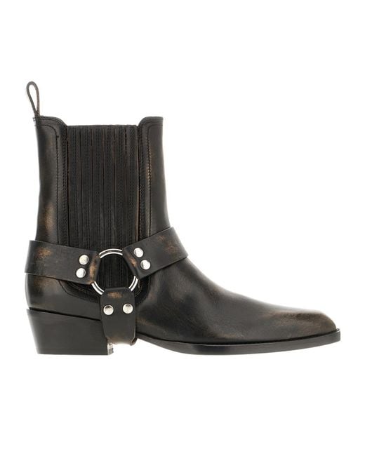 Paris Texas Black 35Mm Helena Strap-Detail Ankle Boot