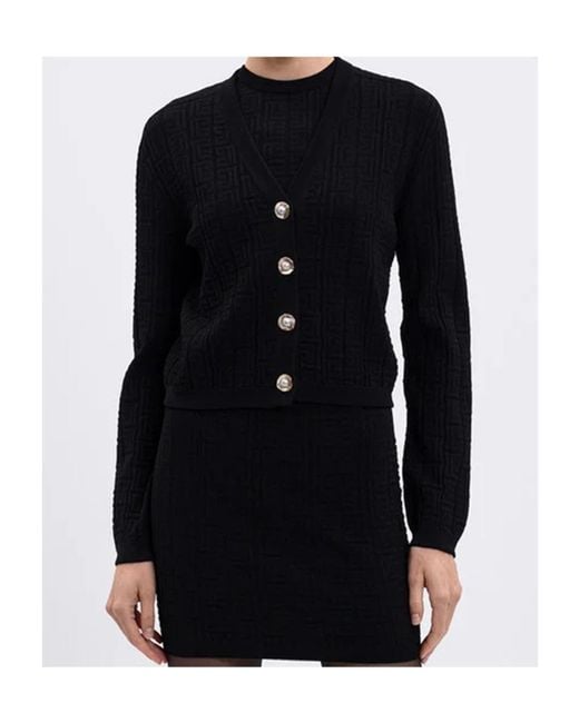 Balmain Black V-Neck Buttoned Cardigan