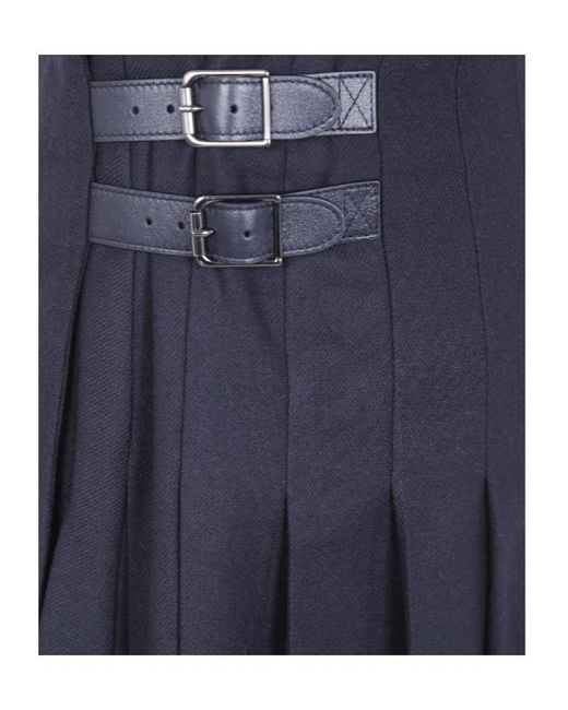 Emporio Armani Blue Pleated Midi Skirt