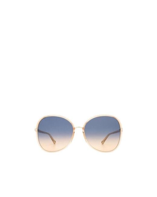 Chloé Blue Chloé Eyewear Butterfly Frame Sunglasses for men
