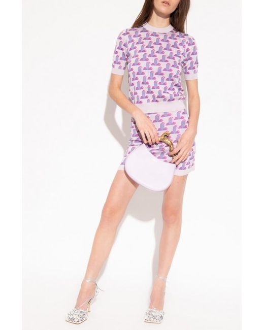 Lanvin Pink Pattern Knitted T-Shirt