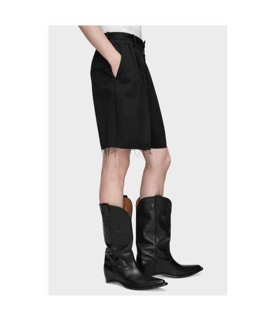 Maison Margiela Black Pleated Tailored Shorts for men