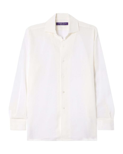 Ralph Lauren White Collection Long-Sleeved Drop Shoulder Shirt