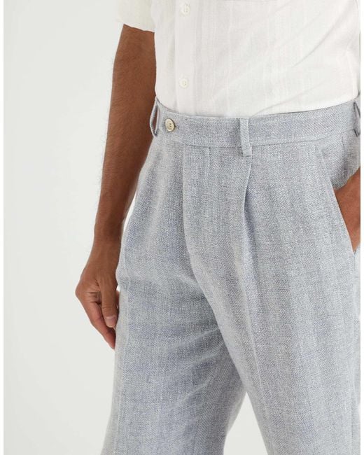 Brunello Cucinelli Gray Houndstooth Tailored Trousers for men