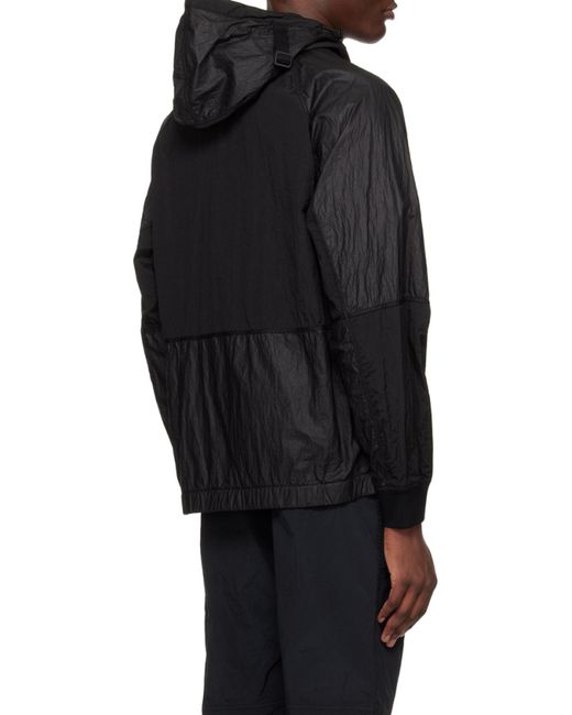 Stone Island Black Zip Up Hooded Jacket for men