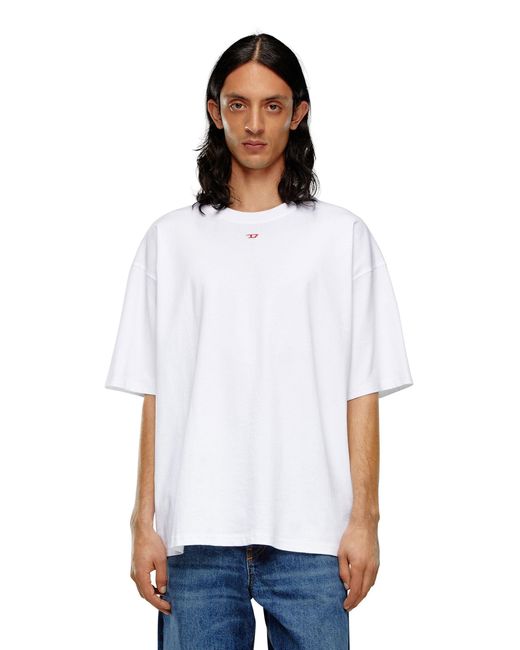 DIESEL White T-Boxt-D Embroidered D Patch Crewneck T-Shirt for men