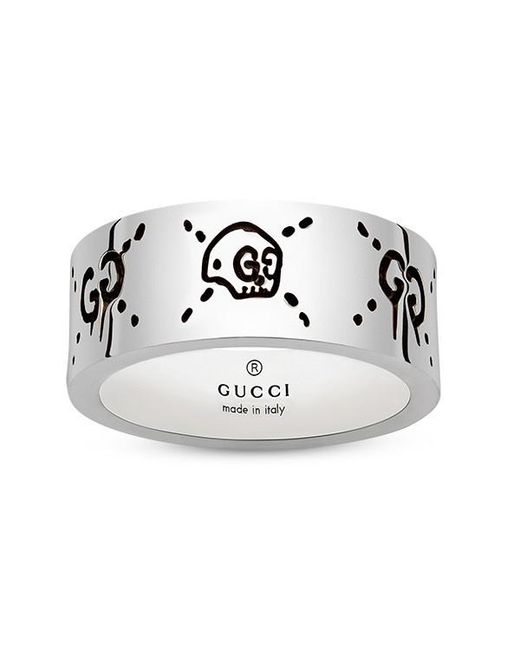Gucci White Ghost Logo Ring
