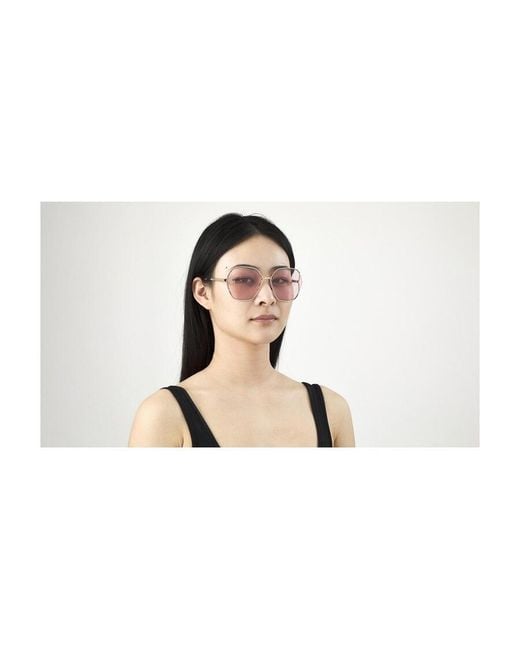 Gucci Pink Eyewear Square Frame Sunglasses