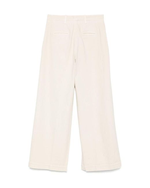 Eleventy White Centre-Seam Cotton Trousers