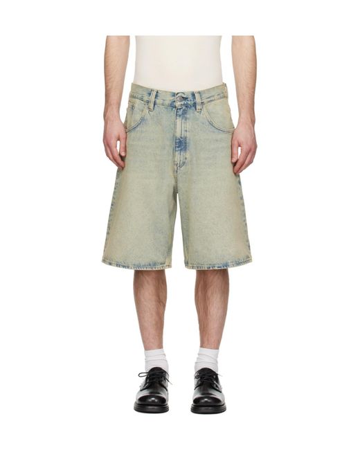 sunflower Green Super Wide Denim Shorts for men