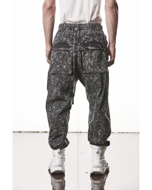 Thom Krom Gray Marble Effect Cargo Pants for men