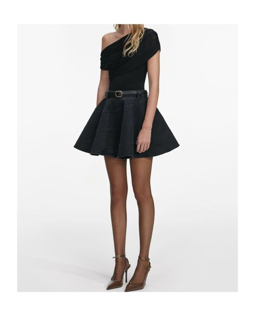 Self-Portrait Black Asymmetric-Design Top