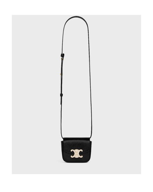Céline Black Mini Triomphe With Strass Closure