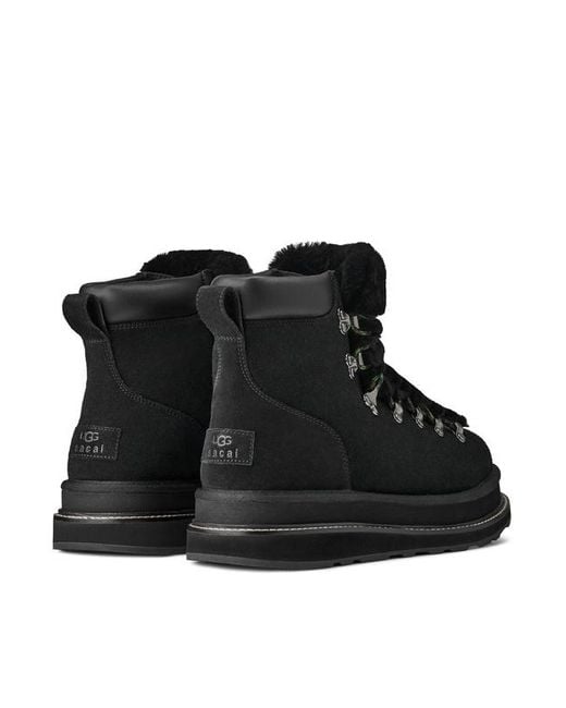 Ugg Black Leather-Trimmed Shearling Ankle Boots for men
