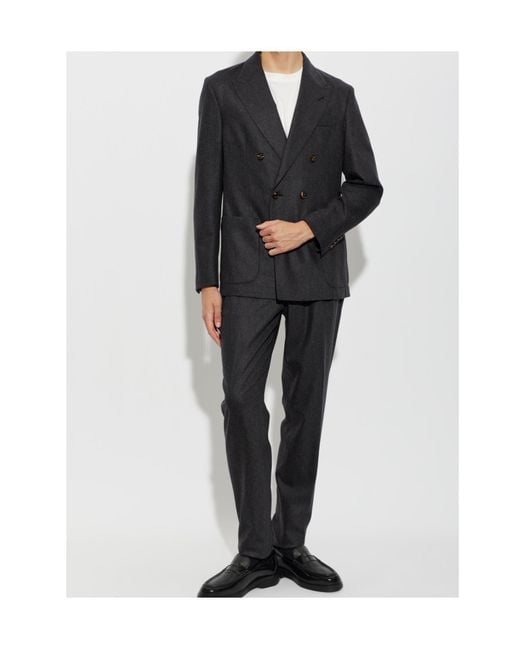 Eleventy Black Long-Sleeve Suit Set for men