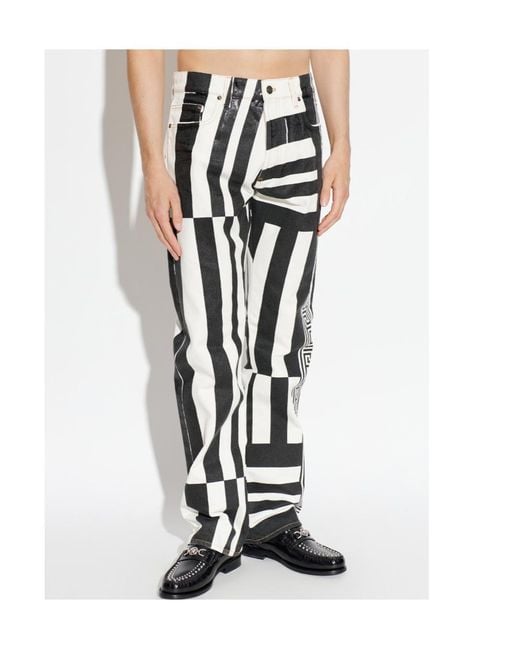 Versace Black Striped Jeans for men