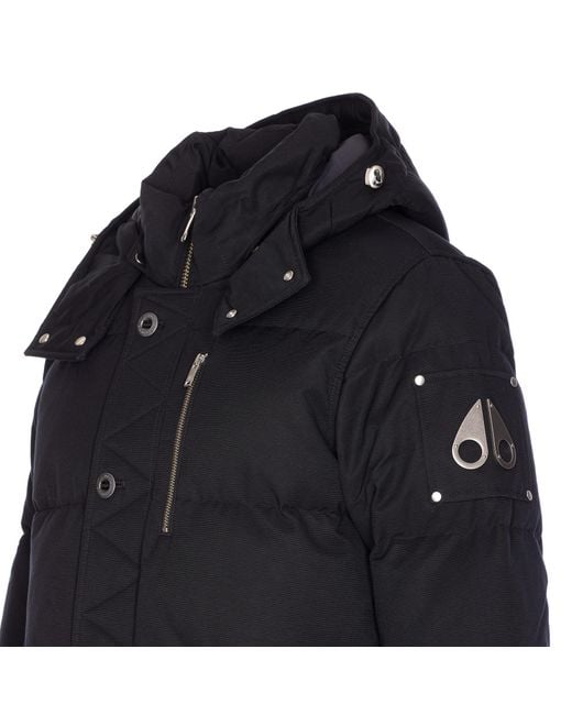 Moose Knuckles Blue Removable-Hood Quilted Coat for men