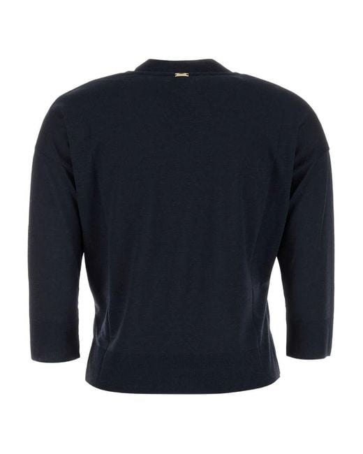 Herno Blue V-Neck Knitted Jumper