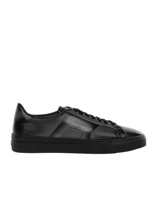 Santoni Black Double Buckle Sneakera for men