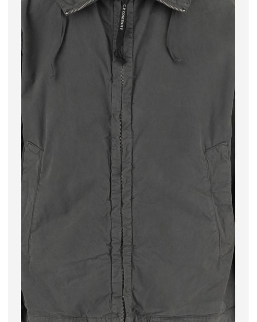 C P Company Gray Micro Reps Lens Hooded Jacket for men