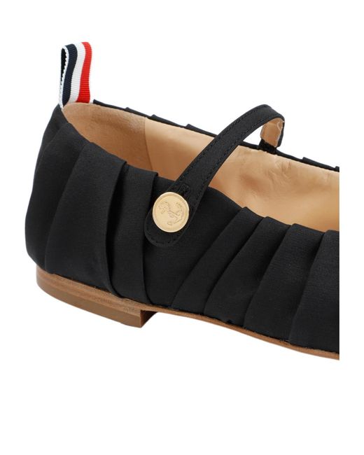 Thom Browne Black John Ruched Ballerina Shoes