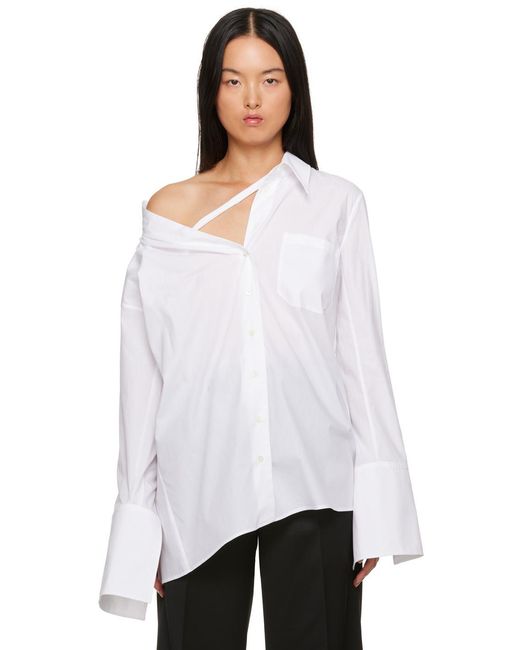 Ann Demeulemeester White Long-Sleeved Button-Up Shirt
