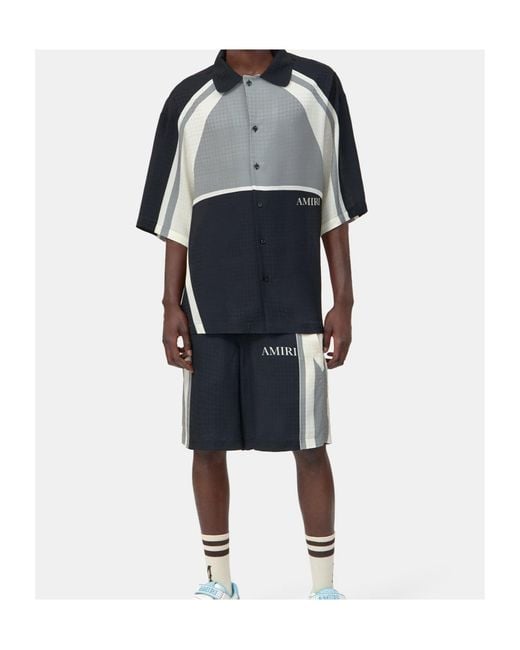 Amiri Black Panel Buttoned Shirt for men